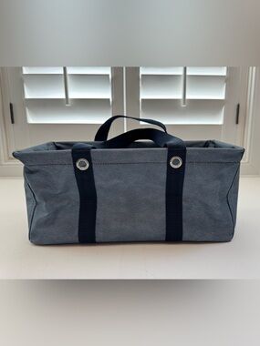 Thirty-One Mini Utility Tote Navy Top Handles Storage Organizer